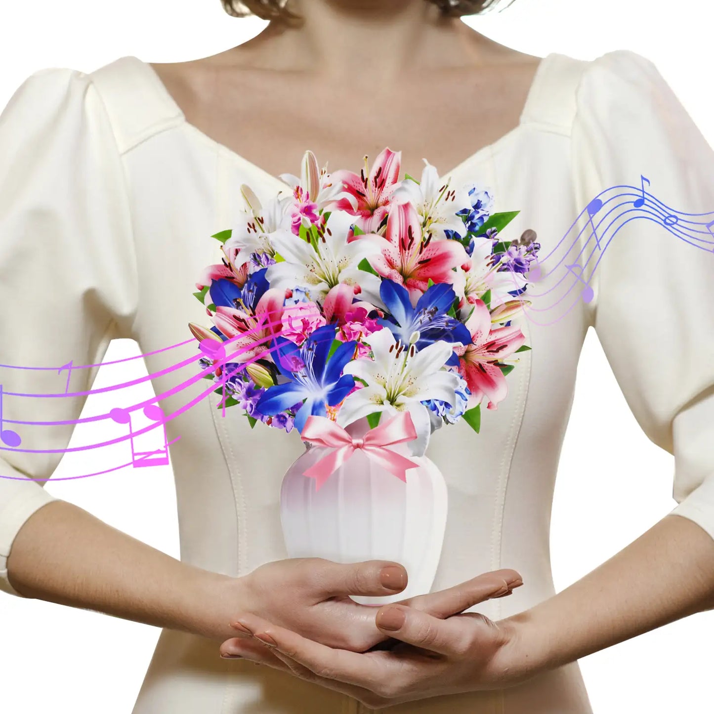 Lily Paper Bouquet – Pop-Up Musical Gift with Lights & Melody 13in