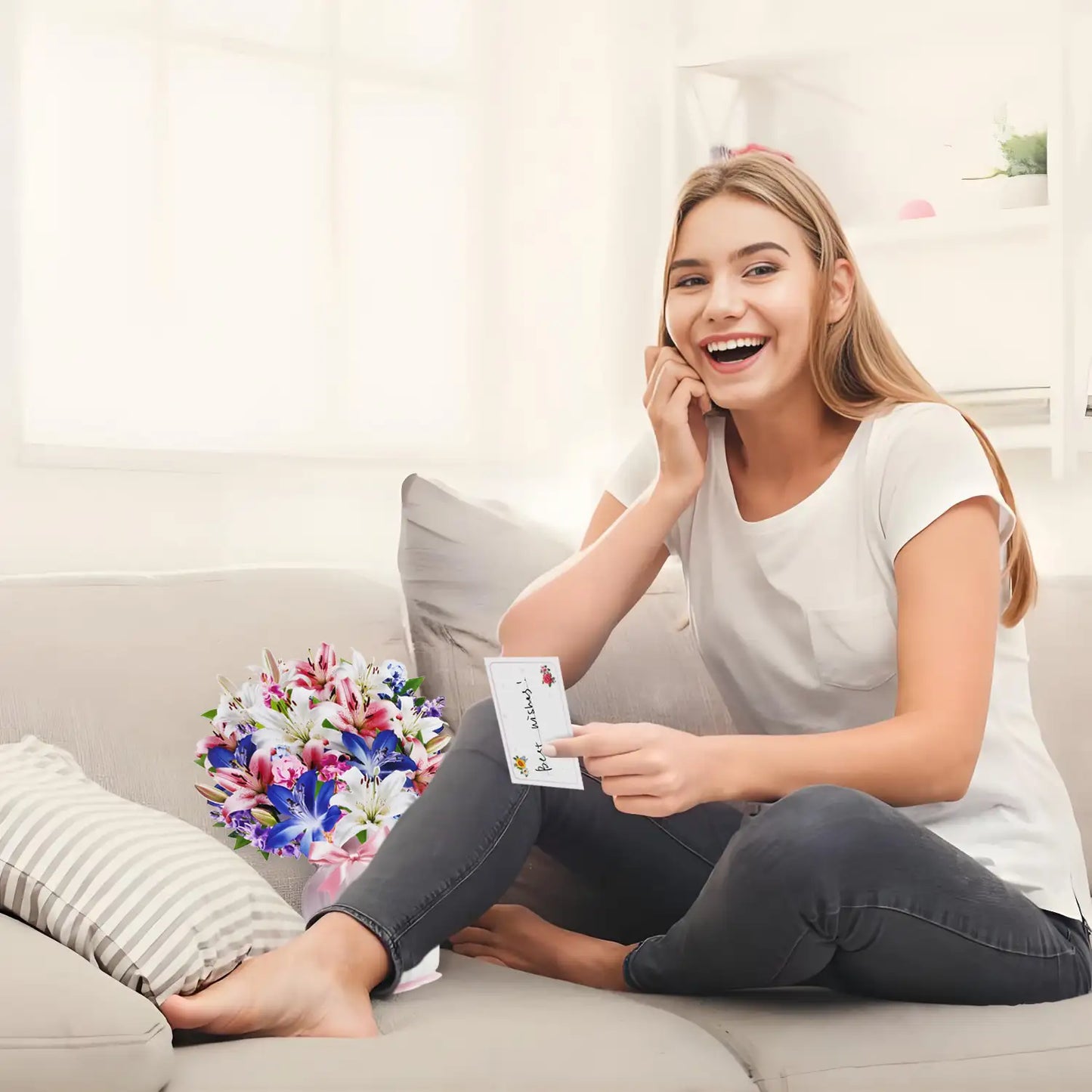 Lily Paper Bouquet – Pop-Up Musical Gift with Lights & Melody 13in