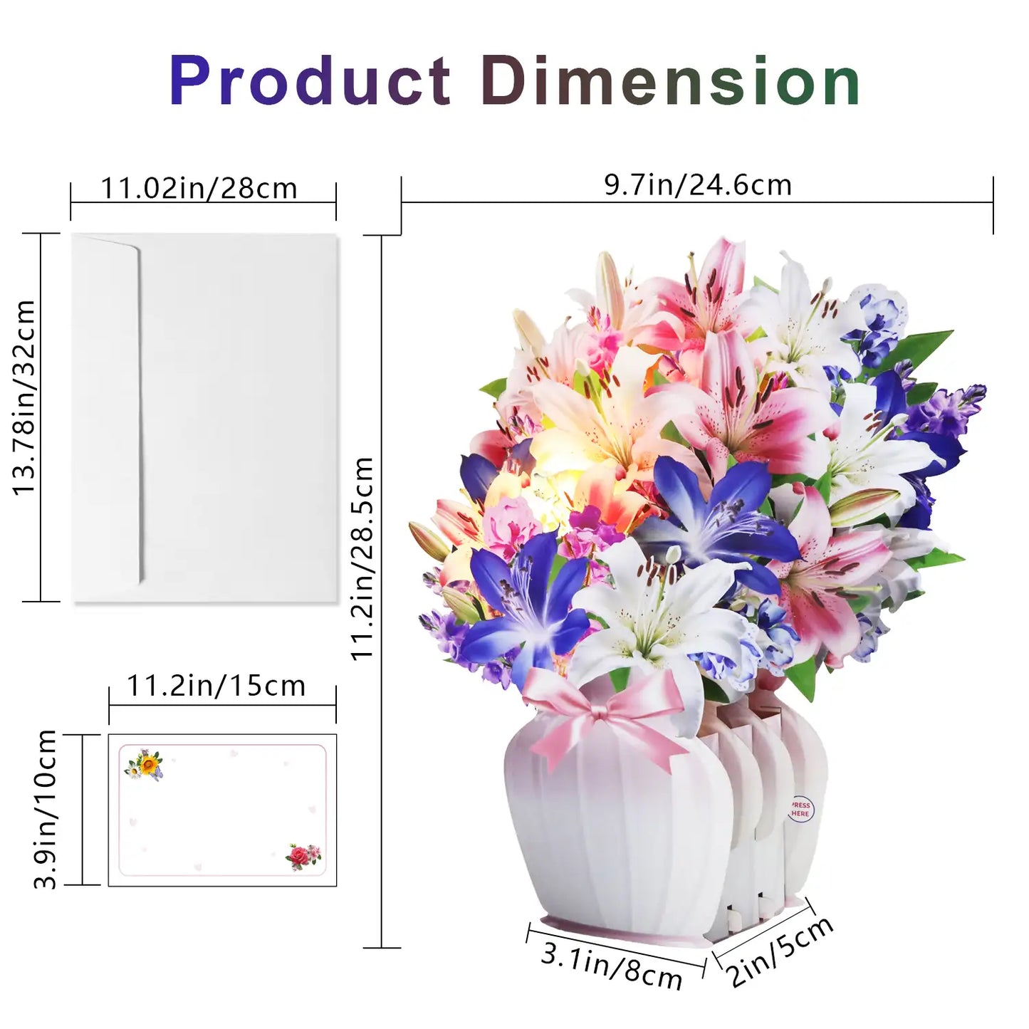 Lily Paper Bouquet – Pop-Up Musical Gift with Lights & Melody 13in
