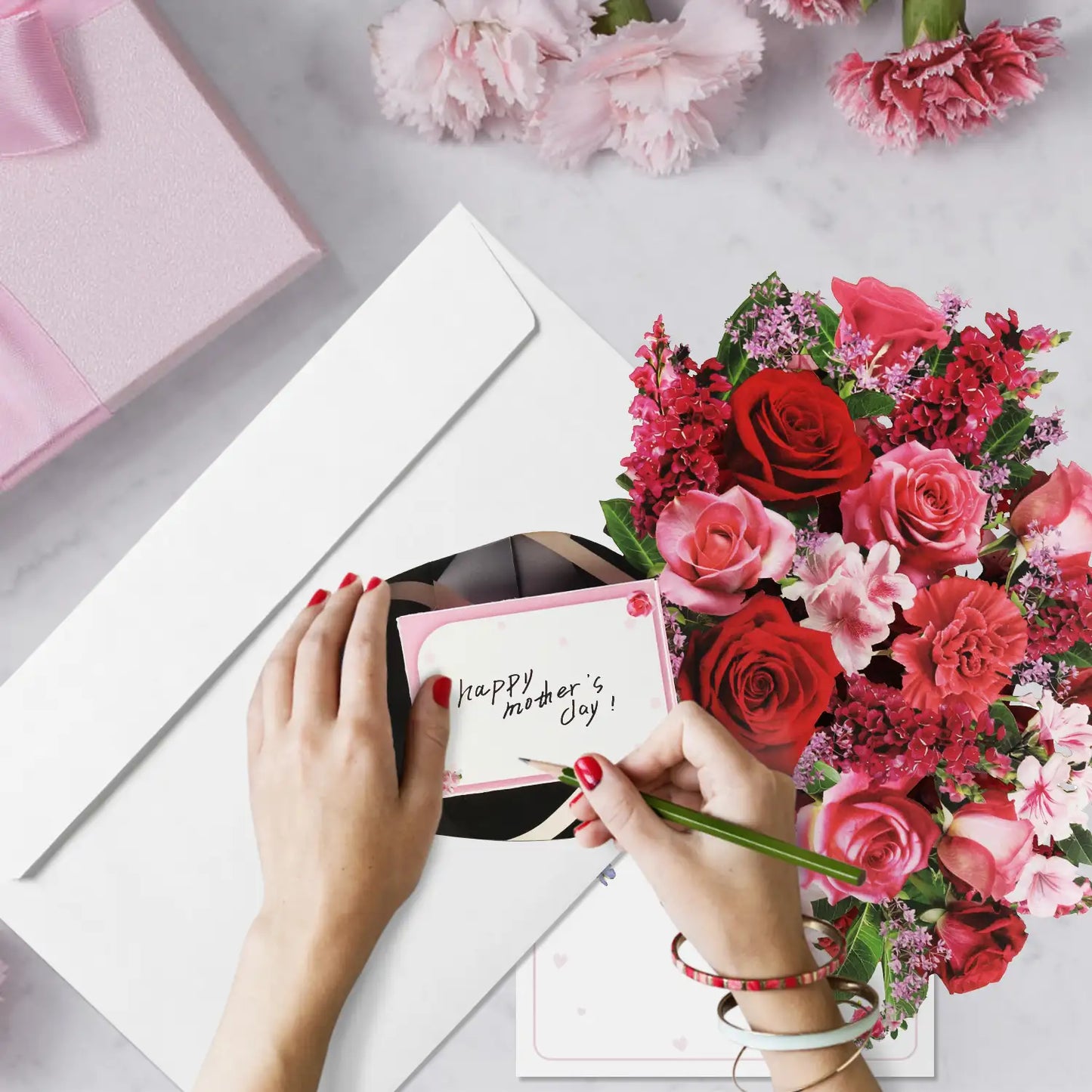 Rose Paper Bouquet Pop-Up Card with Music-13-Inch Valentine's Day Gift