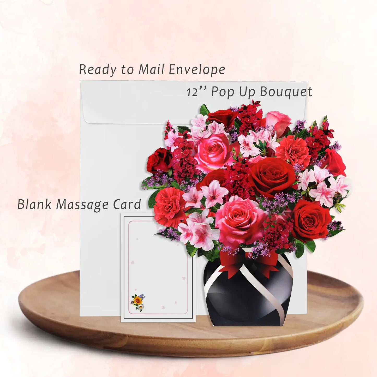 Rose Paper Bouquet Pop-Up Card with Music-13-Inch Valentine's Day Gift