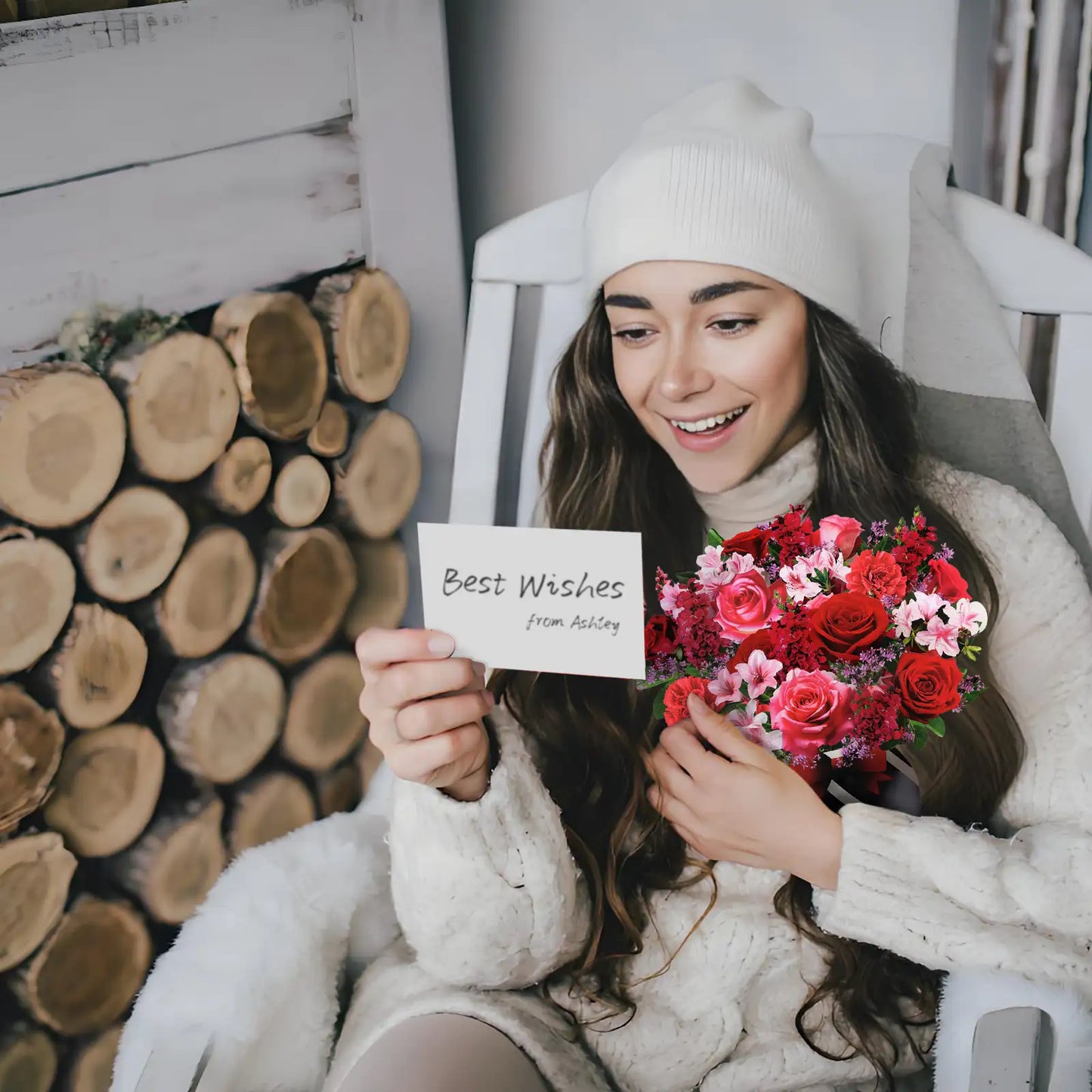 Rose Paper Bouquet Pop-Up Card with Music-13-Inch Valentine's Day Gift