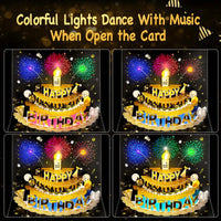 Pop-Up Musical Birthday Card with Blow LED Candle -7.87x5.9in