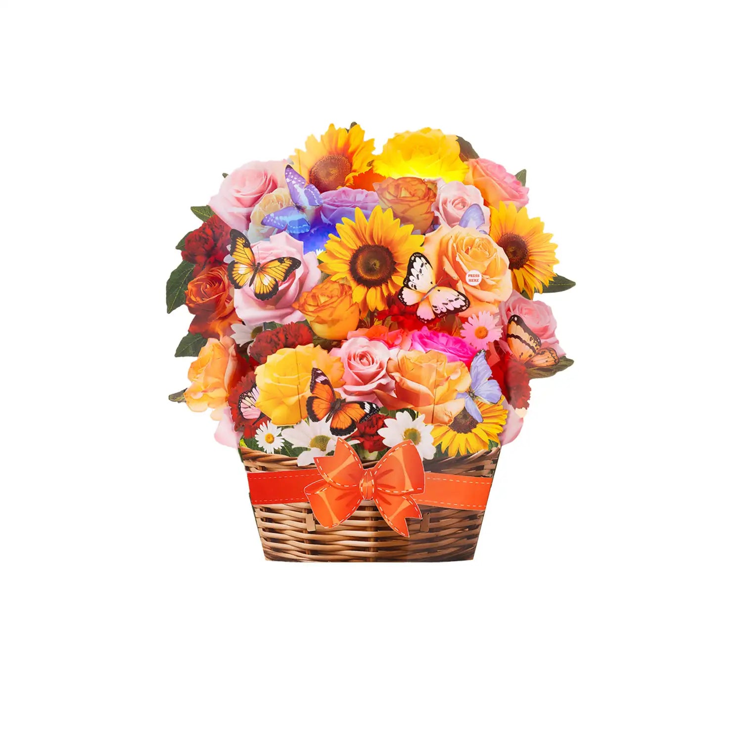 Pop-Up Musical Sunflower Paper Bouquet Card with Tunes - 13.5In